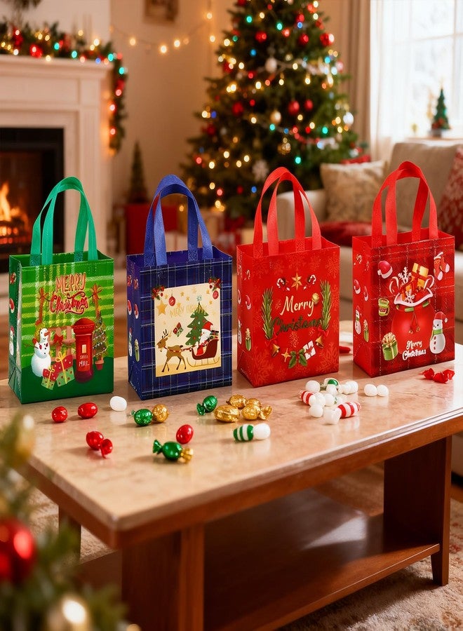 SHBLOMK 16PCS Christmas Gift Bags, Christmas Tote Bags with Handles, Reusable Non-woven Shopping Bags for Xmas Party Supplies, Xmas Decorations - Image 4